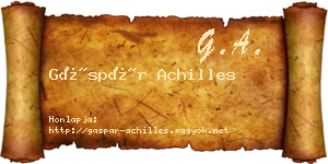 Gáspár Achilles névjegykártya